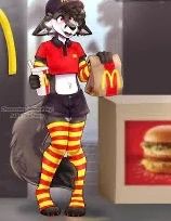 Rose The McDonald anthropomorphic femboy fox cashier